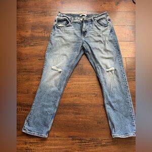 Zara relaxed fit distressed jeans